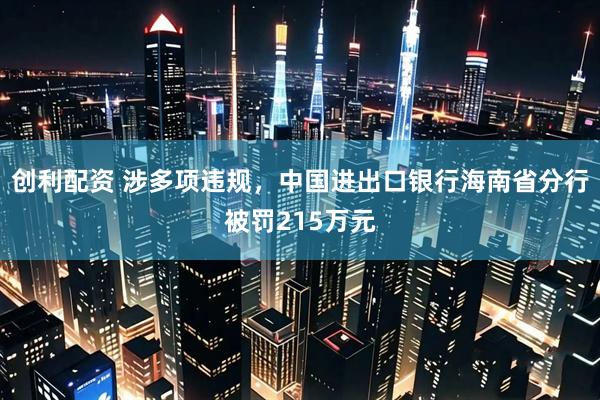 创利配资 涉多项违规，中国进出口银行海南省分行被罚215万元
